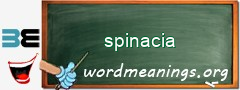 WordMeaning blackboard for spinacia